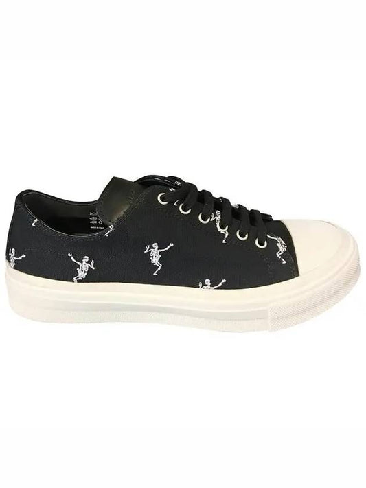 Skull Print Converse Low-Top Sneakers Black - ALEXANDER MCQUEEN - BALAAN 2