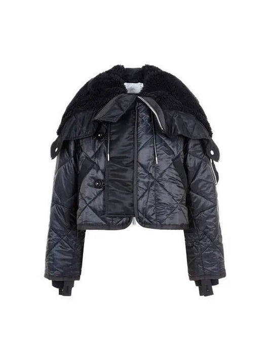 Women's Quilted Zipper Hooded Blouson Black 271834 - SACAI - BALAAN 1