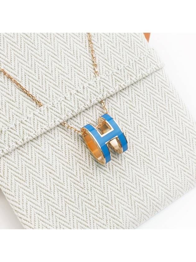 Pop H Pendant Necklace Bleu Sature - HERMES - BALAAN 3