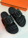 Extra Suede Sandals Noir - HERMES - BALAAN 5