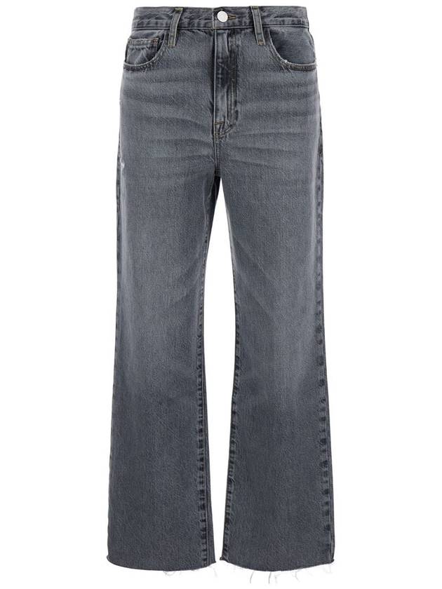 Grey Straight Five Pocket Jeans In Denim Woman - FRAME - BALAAN 1