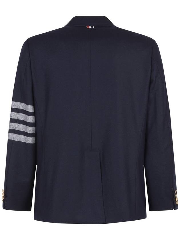 4 Bar Stripe Single Breasted Wool Jacket Navy - THOM BROWNE - BALAAN 3