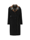 Reversible Check Wool Single Coat Black - BURBERRY - BALAAN 2