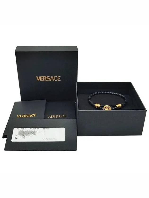 Medusa Biggie Leather Bracelet Black - VERSACE - BALAAN 6