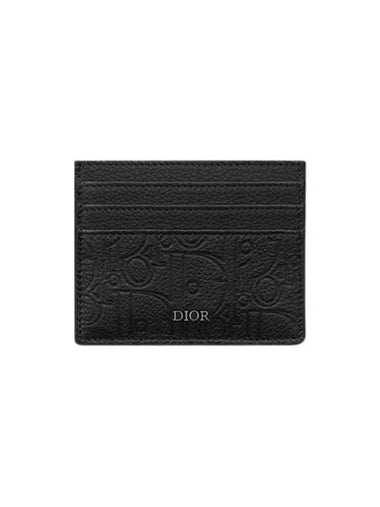 Gravity Leather Card Holder Black - DIOR - BALAAN 1