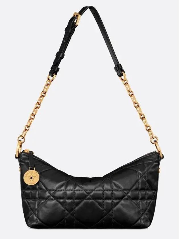 Star Macrocannage Lambskin Chain Hobo Shoulder Bag Black - DIOR - BALAAN 5