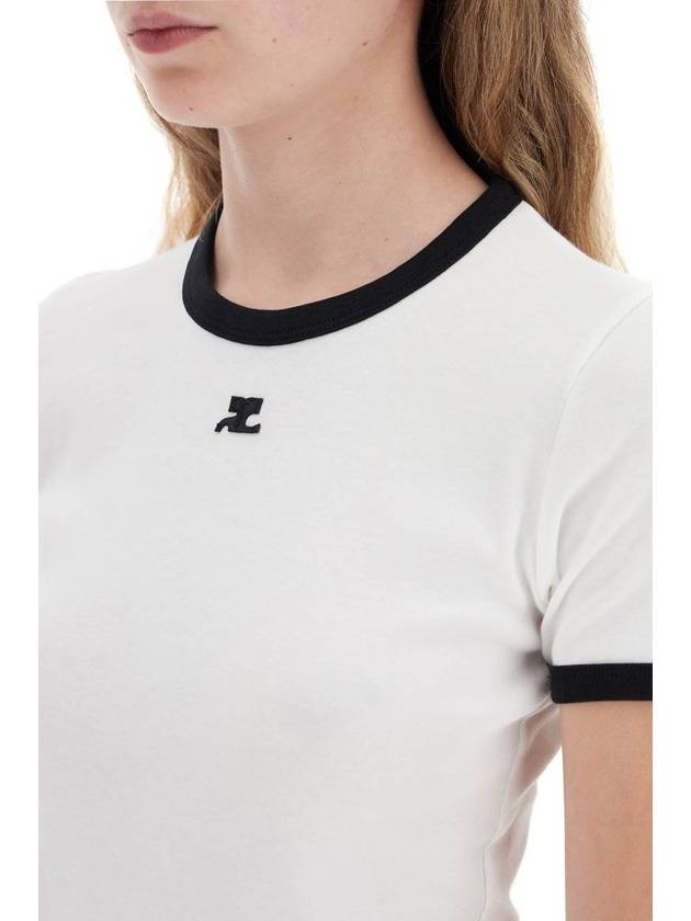 Contrast Signature Short Sleeve T-Shirt White - COURREGES - BALAAN 8