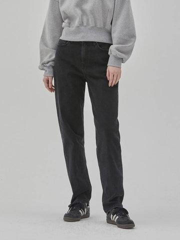 RYUL+WAI: Denim Brushed Tapered Pants Black - RYUL+WAI: - BALAAN 1