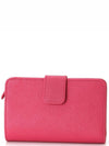 gold logo Saffiano medium wallet pink - PRADA - BALAAN.