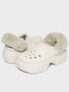 Stomp Lined Clog Fur Sandals White - CROCS - BALAAN 5