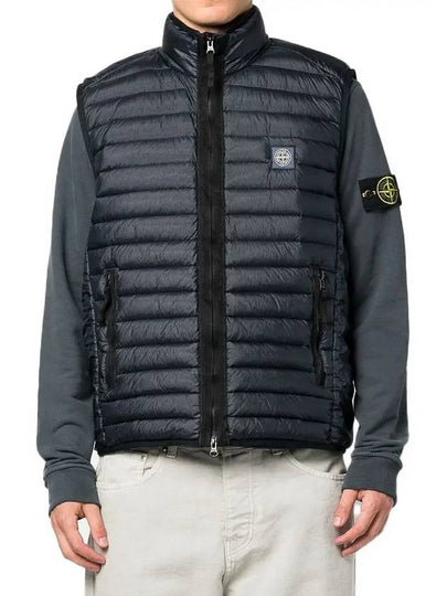 Men's Logo Patch Puffer Vest Navy - STONE ISLAND - BALAAN 2