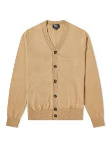 Samuel V-Neck Wool Cardigan Beige - A.P.C. - BALAAN 1