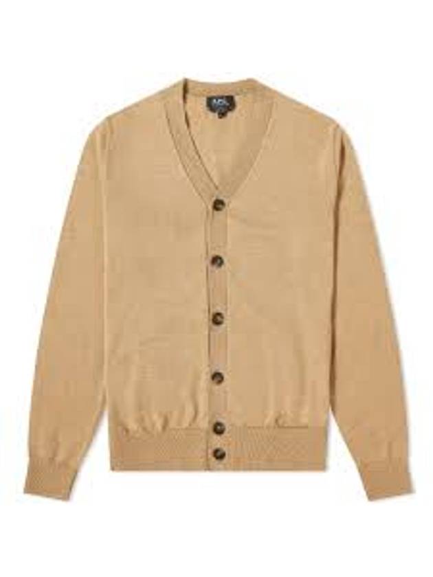 Samuel V-Neck Wool Cardigan Beige - A.P.C. - BALAAN 1