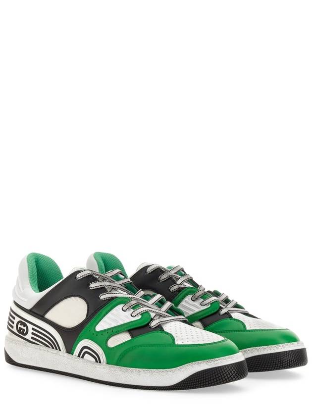 Men's Basket Low Top Sneakers Green - GUCCI - BALAAN 4