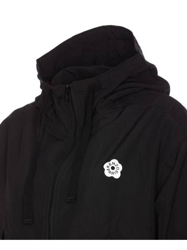 Boke 2 0 Hoodie Zipped Windbreaker Black - KENZO - BALAAN 4