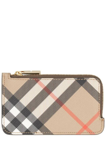 Check Corner Zipper Card Wallet Sand - BURBERRY - BALAAN 2