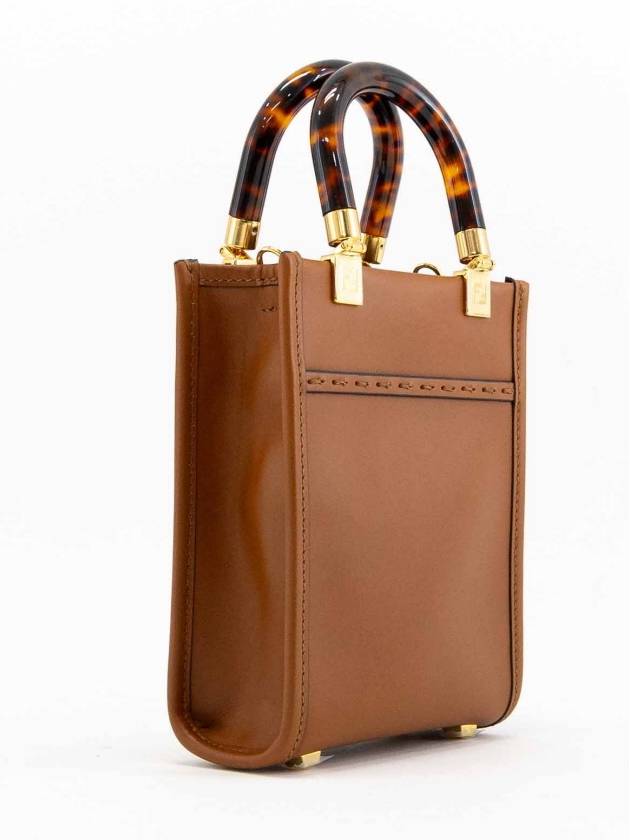 Sunshine Shopper Small Leather Tote Bag Brown - FENDI - BALAAN 5
