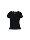 Contrast Signature Short Sleeve T-Shirt Black - COURREGES - BALAAN 2