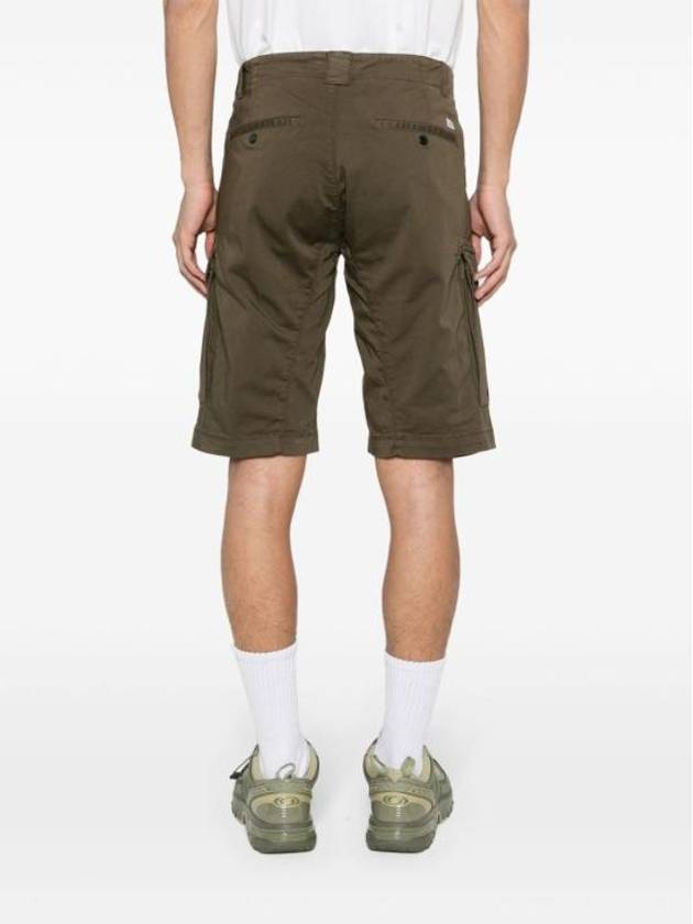 Stretch Satin Cargo Shorts Green - CP COMPANY - BALAAN 4