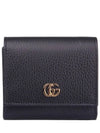 GG Marmont Leather Half Wallet Black - GUCCI - BALAAN 2