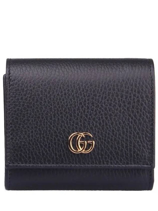 GG Marmont Leather Half Wallet Black - GUCCI - BALAAN 2