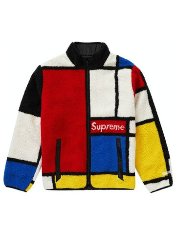 Reversible Colorblocked Fleece Jacket Red - SUPREME - BALAAN 1