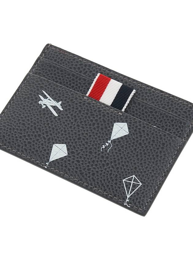 Sky Half Drop Card Wallet Dark Grey - THOM BROWNE - BALAAN 8