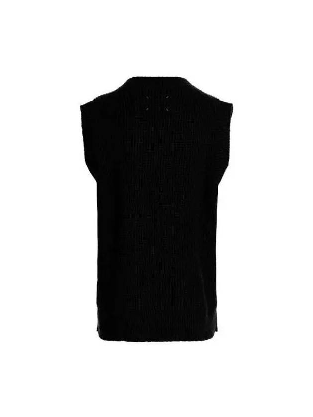 V-neck Knit Wool Vest Navy - MAISON MARGIELA - BALAAN 3