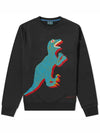 Dino Print Brushed Sweatshirt Black - PAUL SMITH - BALAAN.