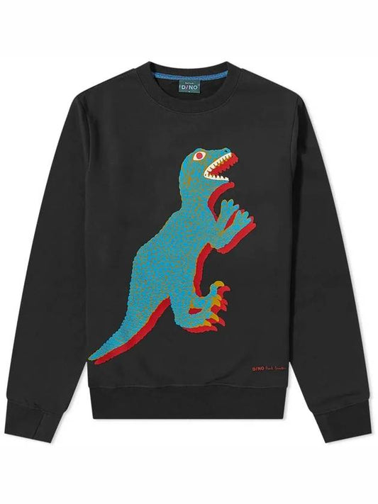 Dino Print Brushed Sweatshirt Black - PAUL SMITH - BALAAN.