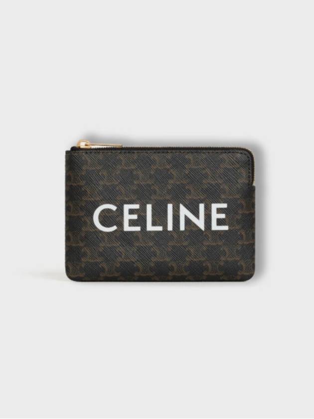 Triomphe Canvas Coin Card Wallet Black - CELINE - BALAAN 2