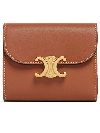 Triomphe Small Half Wallet Tan - CELINE - BALAAN 1