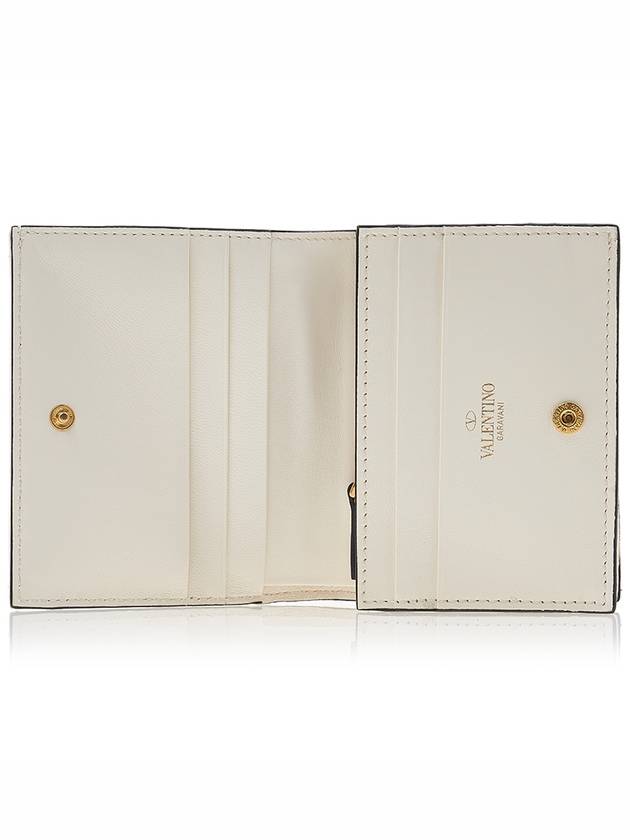 Roman Stud Small Nappa Leather Half Wallet Ivory - VALENTINO - BALAAN 11