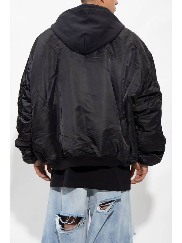 Alpha Industries Reversible Nylon Bomber Jacket Black Orange - VETEMENTS - BALAAN 4