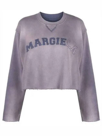 Logo Vintage Cropped Cotton Long Sleeve T-Shirt Lilac - MAISON MARGIELA - BALAAN 2