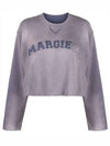 Logo Vintage Cropped Cotton Long Sleeve T-Shirt Lilac - MAISON MARGIELA - BALAAN 2