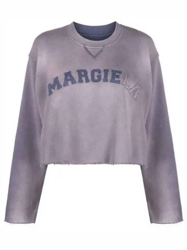 Logo Vintage Cropped Cotton Long Sleeve T-Shirt Lilac - MAISON MARGIELA - BALAAN 2