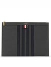 Diagonal Medium Document Case Clutch Bag Dark Grey - THOM BROWNE - BALAAN 2