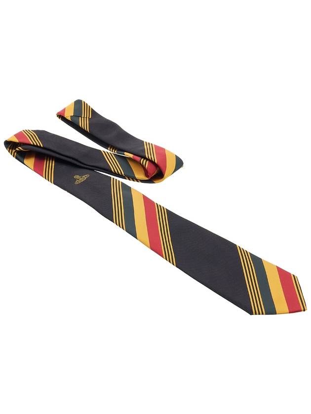 Classic Striped Silk Tie Black - VIVIENNE WESTWOOD - BALAAN 4