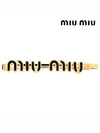 Enamel Metal Hair Clip Gold Black - MIU MIU - BALAAN 3