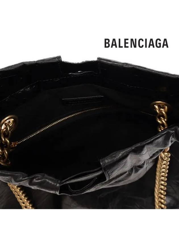 Crush Small Leather Shoulder Bag Black - BALENCIAGA - BALAAN 7