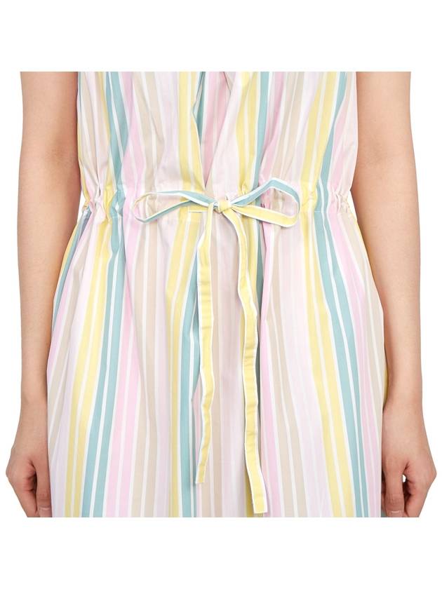 Women's Striped Strap Cotton Long Dress - GANNI - BALAAN 10