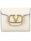 Garavani V logo half wallet ivory 4W2P0Z19 ZXL I16 - VALENTINO - BALAAN 2