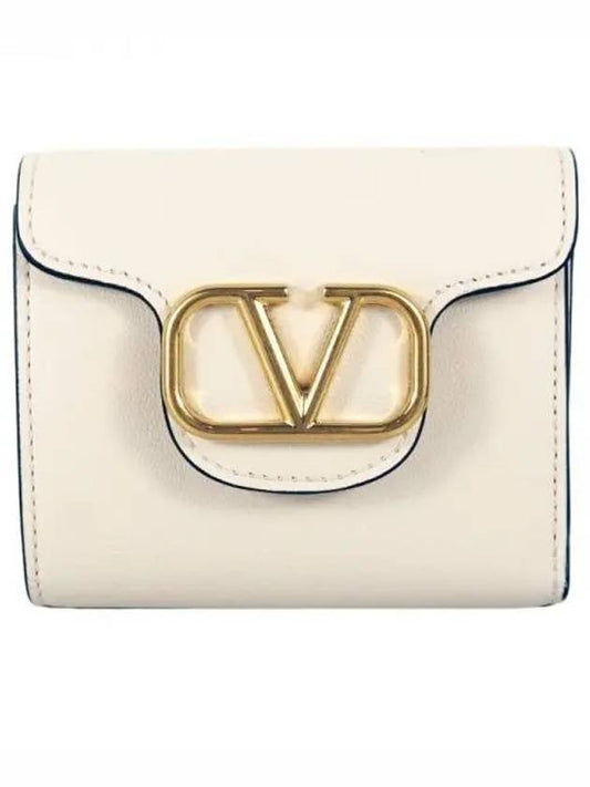 Garavani V logo half wallet ivory 4W2P0Z19 ZXL I16 - VALENTINO - BALAAN 2