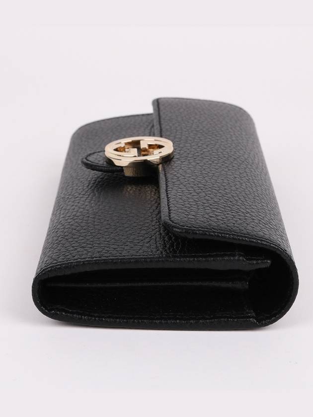 GG gold interlocking black long wallet 615524 - GUCCI - BALAAN 5