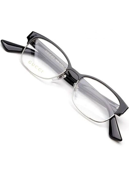 Eyewear Square Metal Semi-Rimless Glasses Black - GUCCI - BALAAN.