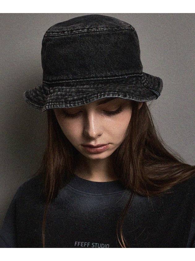 Vintage washed denim reversible bucket hat deep blue black - FFEFF STUDIO - BALAAN 5