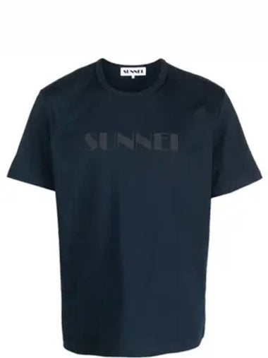 Big Logo Sprayed Short Sleeve T-Shirt Navy - SUNNEI - BALAAN 1