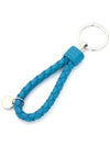 Intrecciato Leather Key Holder Blue - BOTTEGA VENETA - BALAAN 4