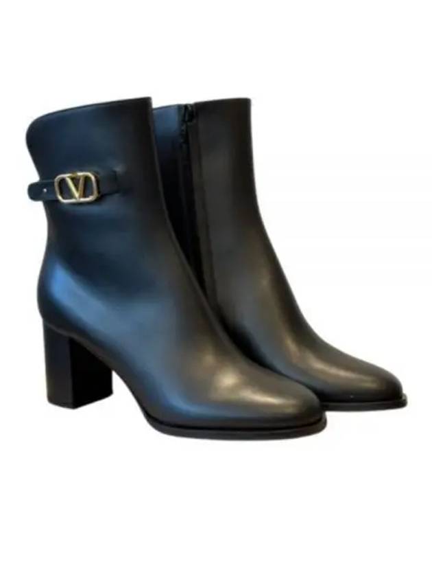 V Logo Signature Leather Boots Black - VALENTINO - BALAAN 2